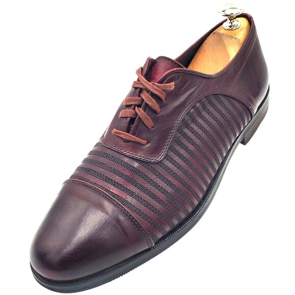Italy Nazzareno Di Rosa  Men\'s size 9 Burgundy Leather Men\'s Oxford Dress shoes